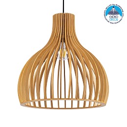 GLOBOSTAR® SCANDINAVIA 01697 Boho Κρεμαστό Φωτιστικό Οροφής με Ντουί 1 x E27 AC 220-240V IP20 - Μπεζ Καφέ - Μ35 x Π35 x Υ35cm