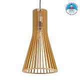 GLOBOSTAR® SCANDINAVIA 01700 Boho Κρεμαστό Φωτιστικό Οροφής με Ντουί 1 x E27 AC 220-240V IP20 - Μπεζ Καφέ - Μ25 x Π25 x Υ45cm