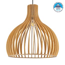 GLOBOSTAR® SCANDINAVIA 01701 Boho Κρεμαστό Φωτιστικό Οροφής με Ντουί 1 x E27 AC 220-240V IP20 - Μπεζ Καφέ - Μ45 x Π45 x Υ45cm