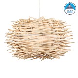 GLOBOSTAR® MINORCA 01730 Boho Κρεμαστό Φωτιστικό Οροφής με Ντουί 1 x E27 AC 220-240V IP20 - Μπεζ - Μ35 x Π35 x Y23cm