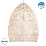 GLOBOSTAR® MALIBU 01813 Boho Κρεμαστό Φωτιστικό Οροφής με Ντουί 1 x E27 AC 220-240V IP20 - Μπεζ - Μ120 x Π120 x Υ156cm
