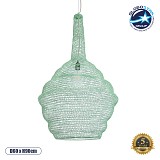 GLOBOSTAR® KENTUCKY 01885 Vintage Κρεμαστό Φωτιστικό Οροφής με Ντουί 1 x E27 AC 220-240V IP20 - Τιρκουάζ - Μ60 x Π60 x Υ90cm