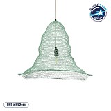 GLOBOSTAR® KENTUCKY 01894 Vintage Κρεμαστό Φωτιστικό Οροφής με Ντουί 1 x E27 AC 220-240V IP20 - Τιρκουάζ - Μ60 x Π60 x Υ52cm