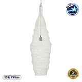 GLOBOSTAR® KENTUCKY 01907 Vintage Κρεμαστό Φωτιστικό Οροφής με Ντουί 1 x E27 AC 220-240V IP20 - Λευκό - Μ30 x Π30 x Y105cm