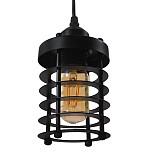 GLOBOSTAR® DARSEY 10001145 Vintage Κρεμαστό Φωτιστικό Οροφής με Ντουί 1 x E27 AC 220-240V IP20 - Μαύρο - Μ10 x Π10 x Υ25cm