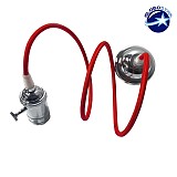 GLOBOSTAR® SUSPENS 115104 Vintage Κρεμαστό Φωτιστικό Οροφής με Ντουί 1 x E27 AC 220-240V IP20 - Ασημί & Κόκκινο - Μ6.7 x Π6.7 x Y94.3cm
