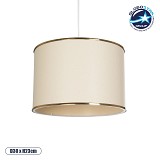 GLOBOSTAR® ELECTRA 203-0110 Μοντέρνο Κρεμαστό Φωτιστικό Οροφής με Ντουί 1 x E27 AC 220-240V IP20 - Mπεζ & Χρυσό - Μ30 x Π30 x Υ23cm