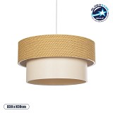 GLOBOSTAR® LIVA 203-0174 Μοντέρνο Κρεμαστό Φωτιστικό Οροφής με Ντουί 1 x E27 AC 220-240V IP20 - Μπεζ - Μ38 x Π38 x Υ30cm