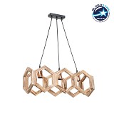 GLOBOSTAR® DRURI 203-0256 Vintage Κρεμαστό Φωτιστικό Οροφής με Ντουί 3 x E27 AC 220-240V IP20 - Μπεζ - Μ62 x Π19.5 x Υ24cm