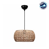 GLOBOSTAR® DARIO 204-0168 Boho Κρεμαστό Φωτιστικό Οροφής με Ντουί 1 x E27 AC 220-240V IP20 - Καφέ - Μ30 x Π30 x Υ15cm