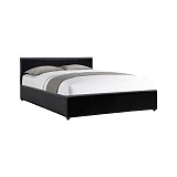 Κρεβάτι Dellia pakoworld με αποθηκευτικό χώρο pu μαύρο 120x200εκ