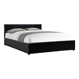 Κρεβάτι Dellia pakoworld με αποθηκευτικό χώρο pu μαύρο 150x200εκ