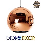 GLOBOSTAR® INFINITA 01310 Μοντέρνο Κρεμαστό Φωτιστικό Οροφής με Ντουί 1 x E27 AC 220-240V IP20 - Χάλκινο - Μ30 x Π30 x Υ27cm