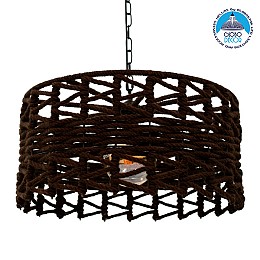 GLOBOSTAR® VERA 00920 Boho Κρεμαστό Φωτιστικό Οροφής με Ντουί 1 x E27 AC 220-240V IP20 - Καφέ - Μ50 x Π50 x Υ30cm