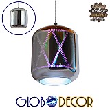 GLOBOSTAR® NEPTUNE 01353 Μοντέρνο Κρεμαστό Φωτιστικό Οροφής με Ντουί 1 x E27 AC 220-240V IP20 - Πολύχρωμο - Μ18 x Π18 x Υ20.5cm
