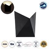 GloboStar® STEALTH 60523 Φωτιστικό Τοίχου - Απλίκα Αρχιτεκτονικού Φωτισμού Εσωτερικού/Εξωτερικού Χώρου Up or Down LED 10W 1100lm 60° AC220-240V Αδιάβροχο IP65 - Σώμα Αλουμινίου & Tempered Glass - Μ17 x Π17 x Υ7.5cm - Φυσικό Λευκό 4500K - Μαύρο - Bridgelux