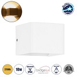 GLOBOSTAR® CIRCOA 60533 Μοντέρνο Φωτιστικό Τοίχου - Απλίκα LED 10W 1000lm 60° AC 220-240V Αδιάβροχο IP44 Θερμό Λευκό 2700K - Bridgelux COB Chip & TÜV SÜD Driver - Λευκό Ματ - Μ10 x Π8 x Υ10cm - 5 Χρόνια Εγγύηση