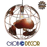 GLOBOSTAR® EARTH 01665 Vintage Κρεμαστό Φωτιστικό Οροφής με Ντουί 1 x E27 AC 220-240V IP20 - Χάλκινο - Μ40 x Π40 x Y40cm