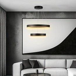 kelvo® VENOM 61185 Μοντέρνο Κρεμαστό Φωτιστικό Οροφής LED 75W 8818lm 120° AC 220-240V IP20 Ρυθμιζόμενο Λευκό CCT με Χειριστήριο από 2700K έως 6000K Dimmable - Lumileds SMD Chip - Μαύρο Ματ - Μ60 x Π60 x Υ40cm - 3 Χρόνια Εγγύηση