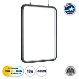 GLOBOSTAR® NEROBA 61302 Μοντέρνο Κρεμαστό Φωτιστικό Οροφής LED 18W 1980lm 360° AC 220-240V IP20 Ρυθμιζόμενο Λευκό CCT με On/Off 2700K/4500K/6000K - Lumileds SMD Chip - Μαύρο Ματ - Μ29 x Π2 x Υ36cm - 3 Χρόνια Εγγύηση