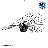 GLOBOSTAR® LUMINOVA 61467 Μοντέρνο Κρεμαστό Φωτιστικό Οροφής με Ντουί 1 x E27 AC 220-240V IP20 - Μαύρο - Μ100 x Π100 x Υ30cm