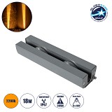 GLOBOSTAR® WINDOW-ARTE 90718 Φωτιστικό Ανάδειξης Παραθύρων Window Light LED 18W 1530lm 8x180° DC 24V Αδιάβροχο IP67 Πορτοκαλί 2200K Dimmable - Γκρι Ανθρακί - Μ25 x Π7 x Υ4.5cm - 3 Χρόνια Εγγύηση