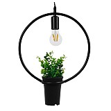 GLOBOSTAR® FLOWERPOT 10001212 Μοντέρνο Κρεμαστό Φωτιστικό Οροφής με Ντουί 1 x E27 AC 220-240V IP20 - Μαύρο & Πράσινο - Μ30 x Π30 x Υ30cm