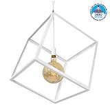 GLOBOSTAR® CUBE 01675 Μοντέρνο Κρεμαστό Φωτιστικό Οροφής με Ντουί 1 x E27 AC 220-240V IP20 - Λευκό - Μ70 x Π70 x Y87cm