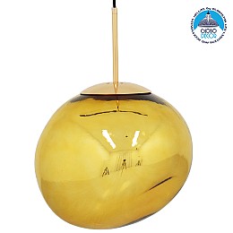 GLOBOSTAR® DIXAR 01466 Μοντέρνο Κρεμαστό Φωτιστικό Οροφής με Ντουί 1 x E27 AC 220-240V IP20 - Χρυσό - Μ36 x Π36 x Υ45cm