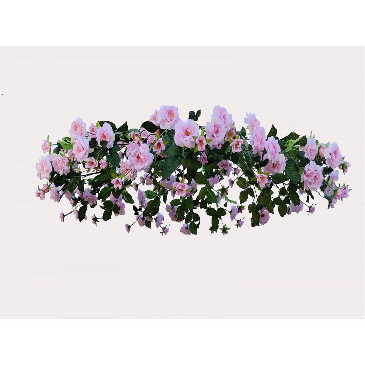 Supergreens Τεχνητό Στεφάνι Τριανταφυλλιά Ροζ D120 εκ.