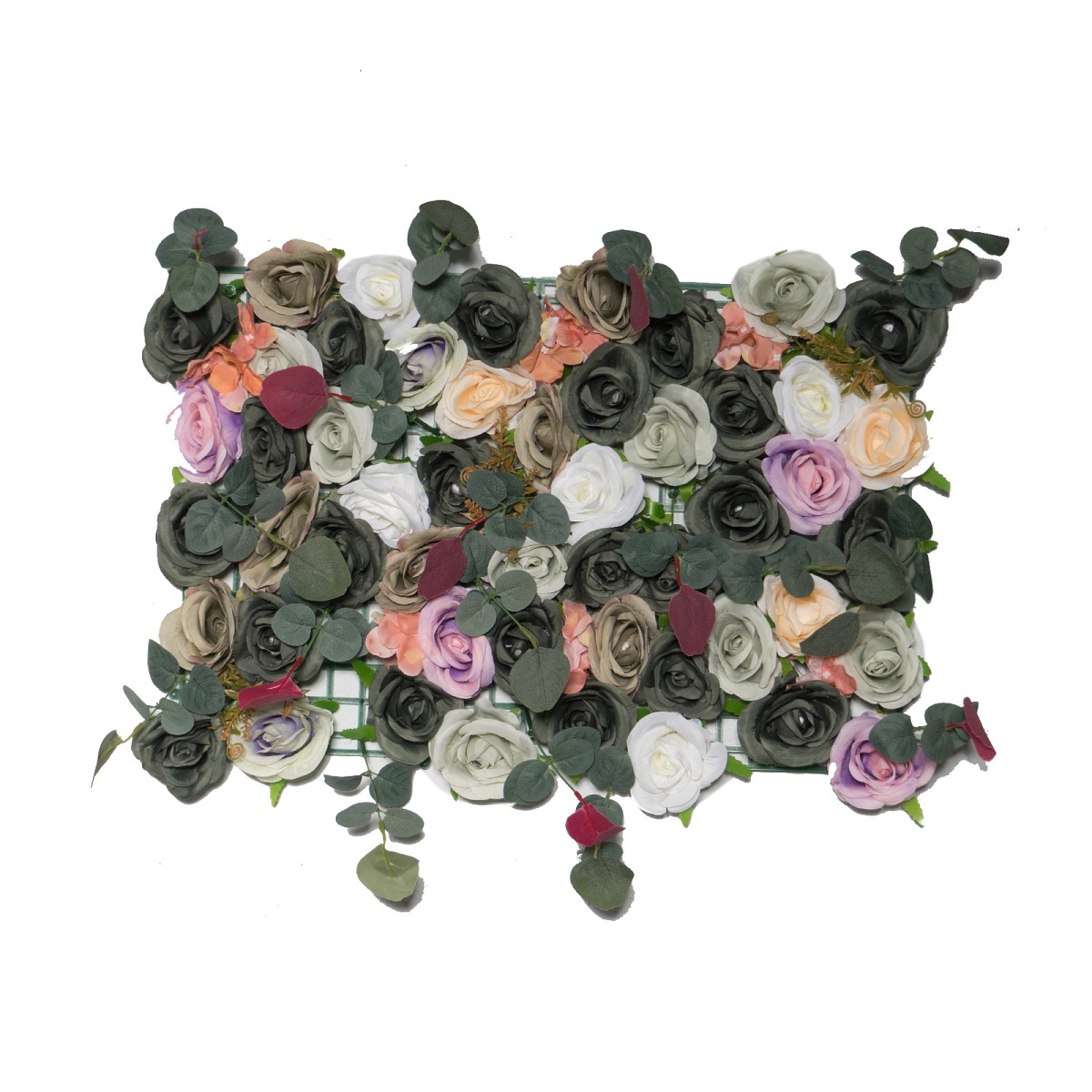 Supergreens Τεχνητή Φυλλωσιά Τριαντάφυλλο με Ορτανσία Πράσινη 50x50 εκ.