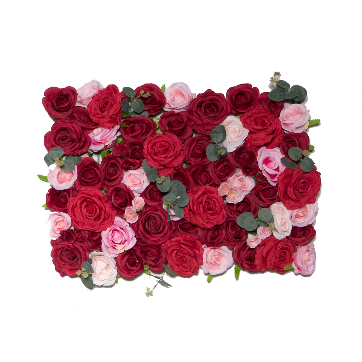 Supergreens Τεχνητή Φυλλωσιά Τριαντάφυλλο με Ευκάλυπτο Κόκκινη 50x50 εκ.