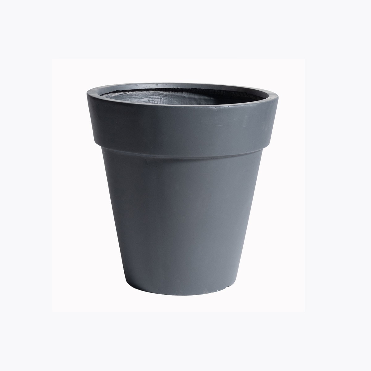 Supergreens Γλάστρα Πήλινη με Γείσο Γκρι 44x44x44 εκ.