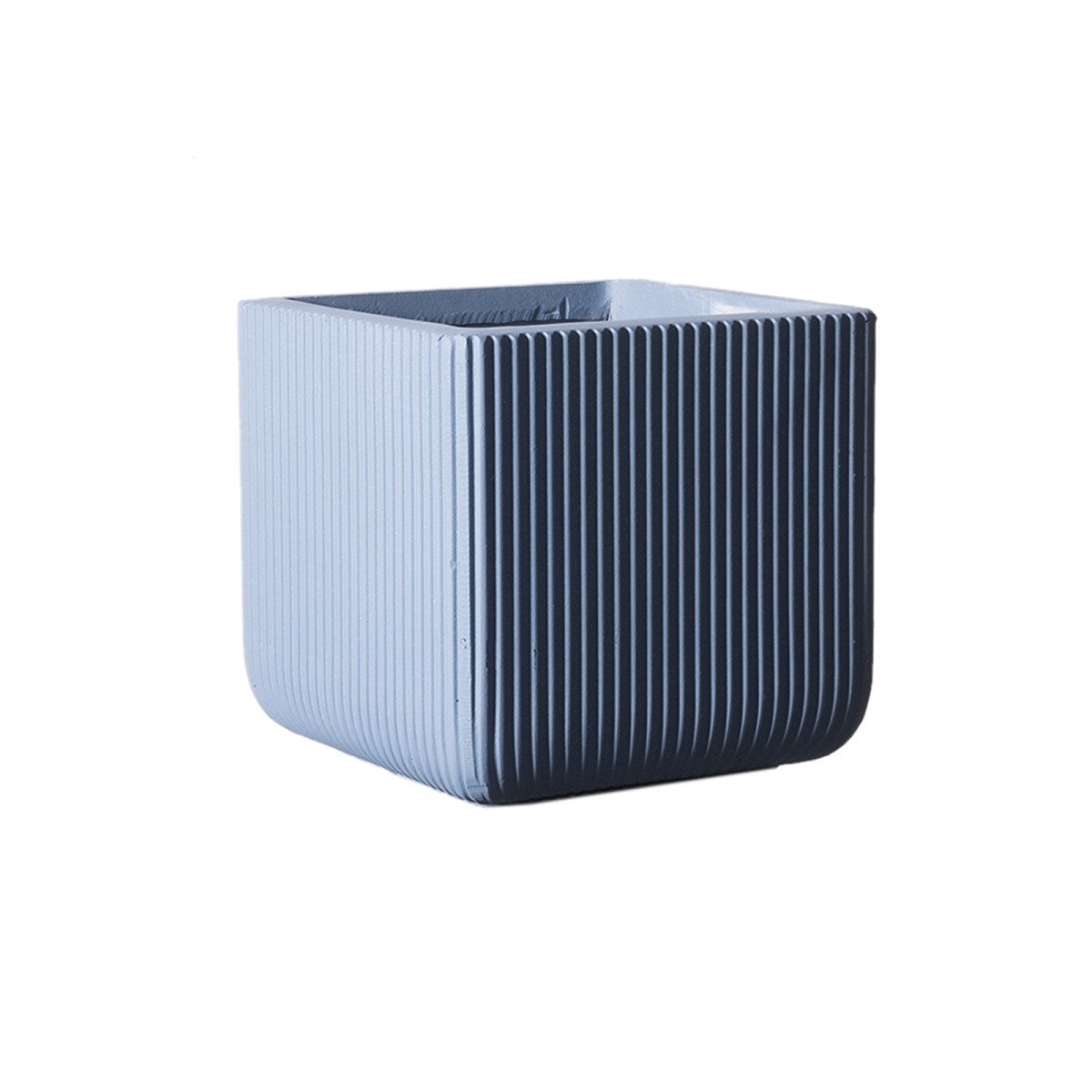 Supergreens Γλάστρα Πήλινη Τετράγωνη \'\'Stripe\'\' Μπλε XL 44x44x38 εκ.