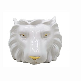 Supergreens Κασπώ Κεραμικό Λιοντάρι Λευκό 21,5x18,5x13,5 εκ.