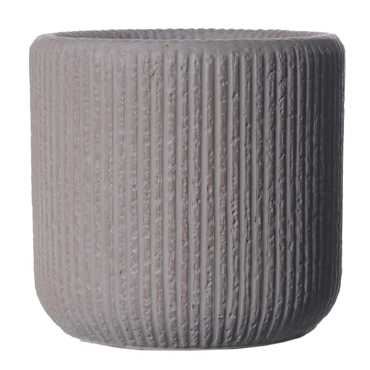 Supergreens Γλάστρα Πήλινη Στρογγυλή \"Stripe\" Καφέ XL 50x50x47 εκ.