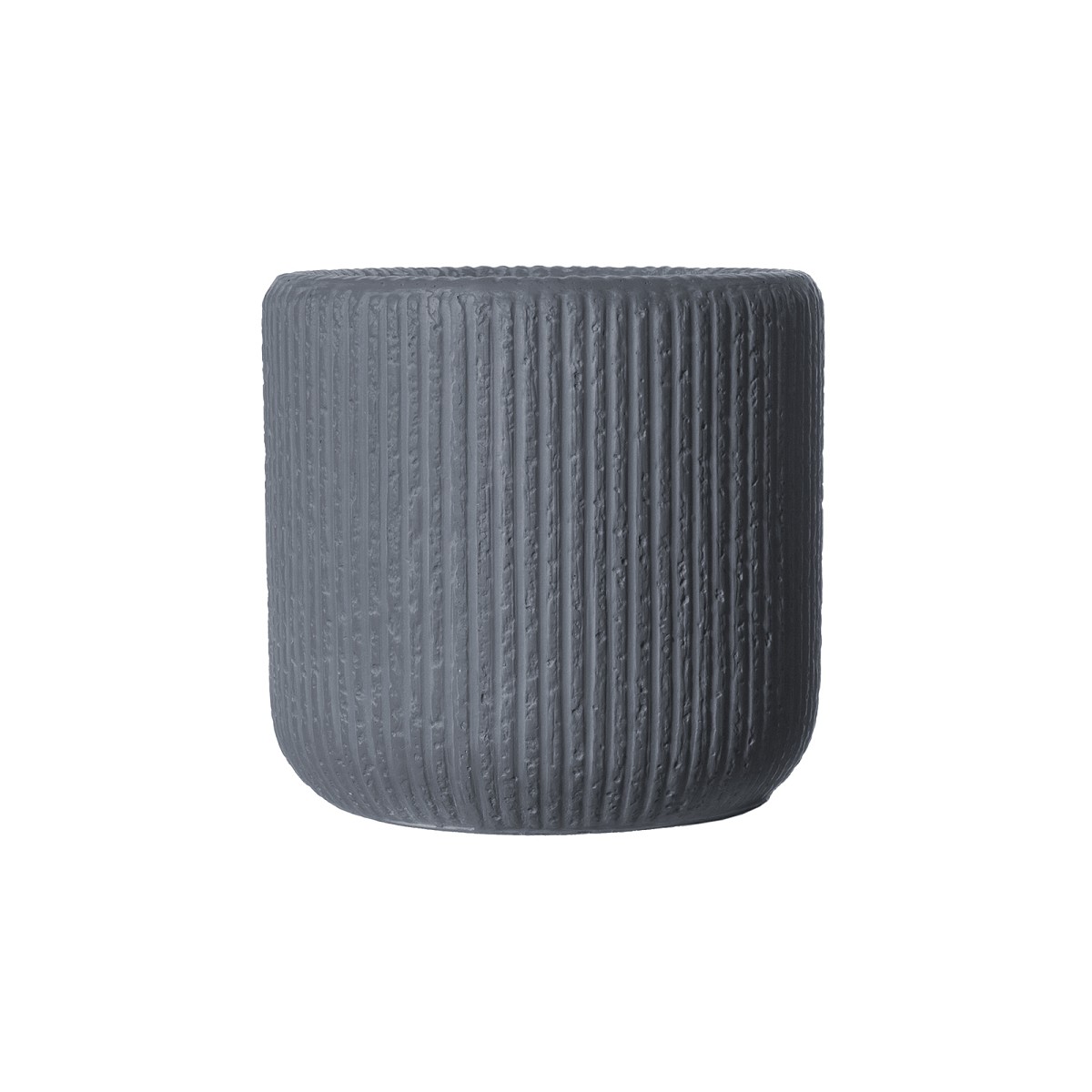 Supergreens Γλάστρα Πήλινη Στρογγυλή \"Stripe\" Γκρι Σκούρο S 27x27x25 εκ.