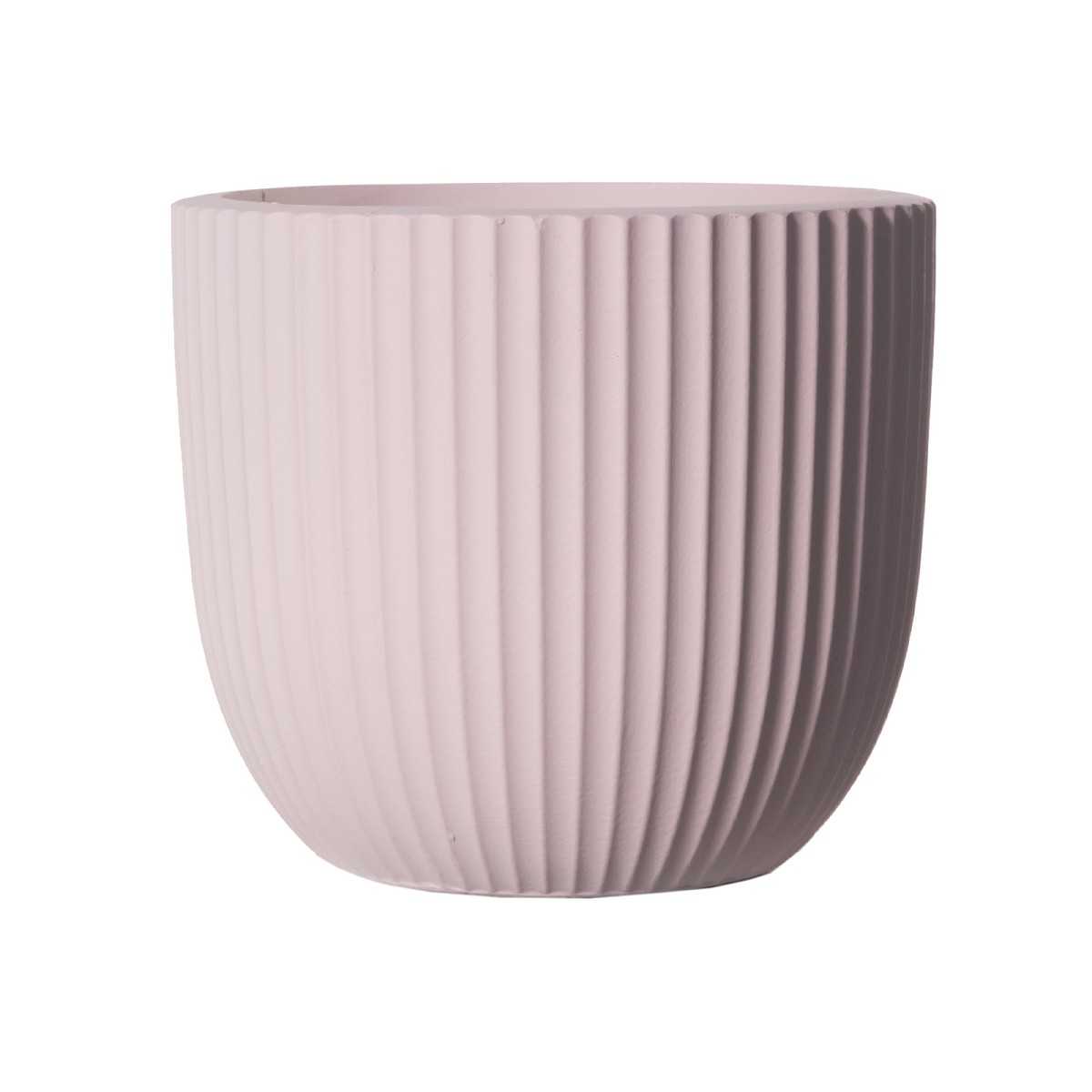 Supergreens Γλάστρα Πήλινη Στρογγυλή \"Stripe\" Ροζ L 41x41x37 εκ.