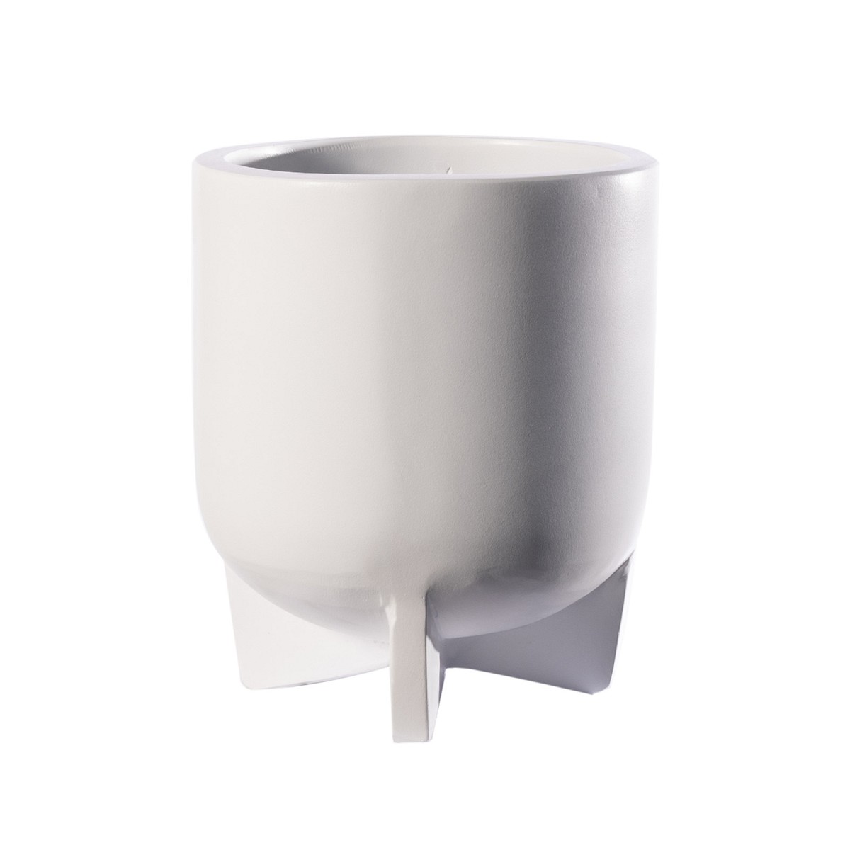 Supergreens Γλάστρα Τσιμεντένια Στρογγυλή \"Nook\" Λευκή 42x42x50 εκ.