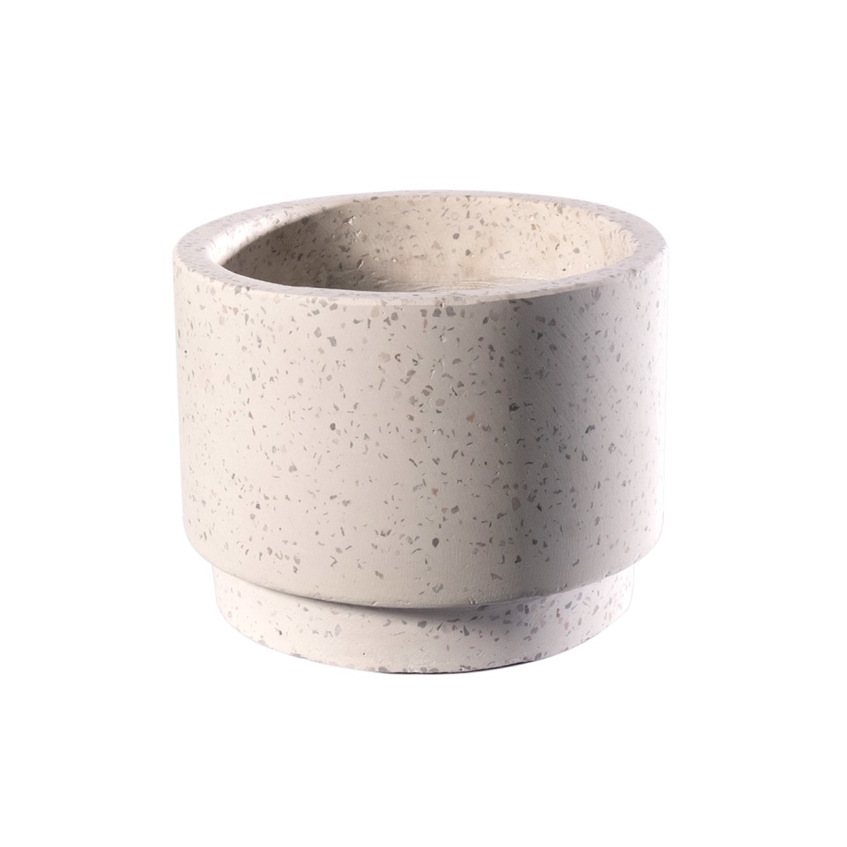 Supergreens Γλάστρα Τσιμεντένια Στρογγυλή \"Serenity\" Λευκή 45x45x37 εκ.