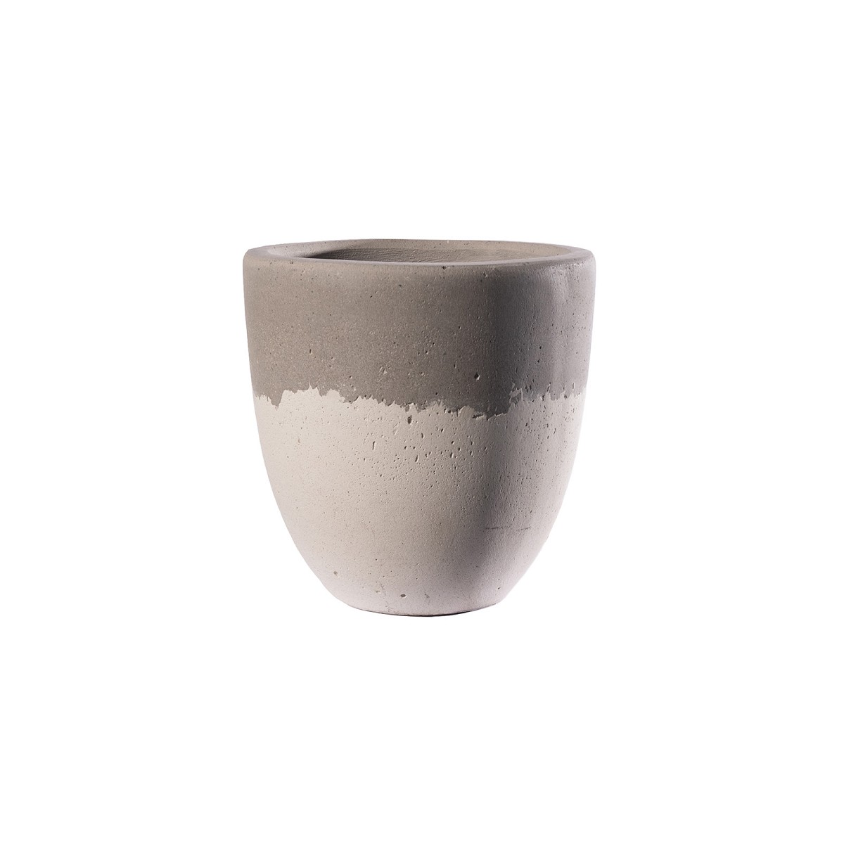 Supergreens Γλάστρα Τσιμεντένια Στρογγυλή \"TerraVivax\" Γκρι & Λευκή 20x20x20 cm