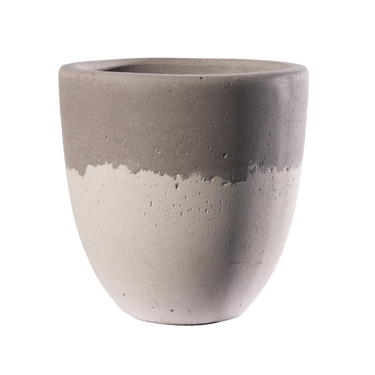 Supergreens Γλάστρα Τσιμεντένια Στρογγυλή \"TerraVivax\" Γκρι & Λευκή 50x50x50 εκ.