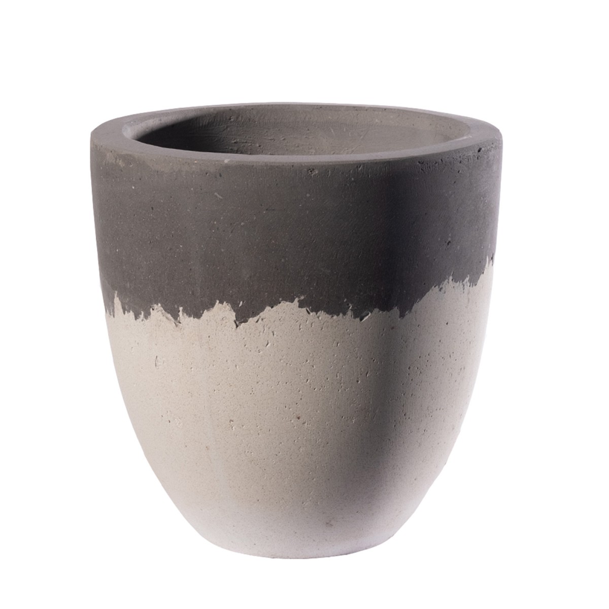 Supergreens Γλάστρα Τσιμεντένια Στρογγυλή \"Grove\" Ασπρόμαυρη 50x50x50 εκ.