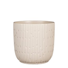 Supergreens Κασπώ Κεραμικό Στρογγυλό "Sara" Ματ Off White 19x18 εκ.