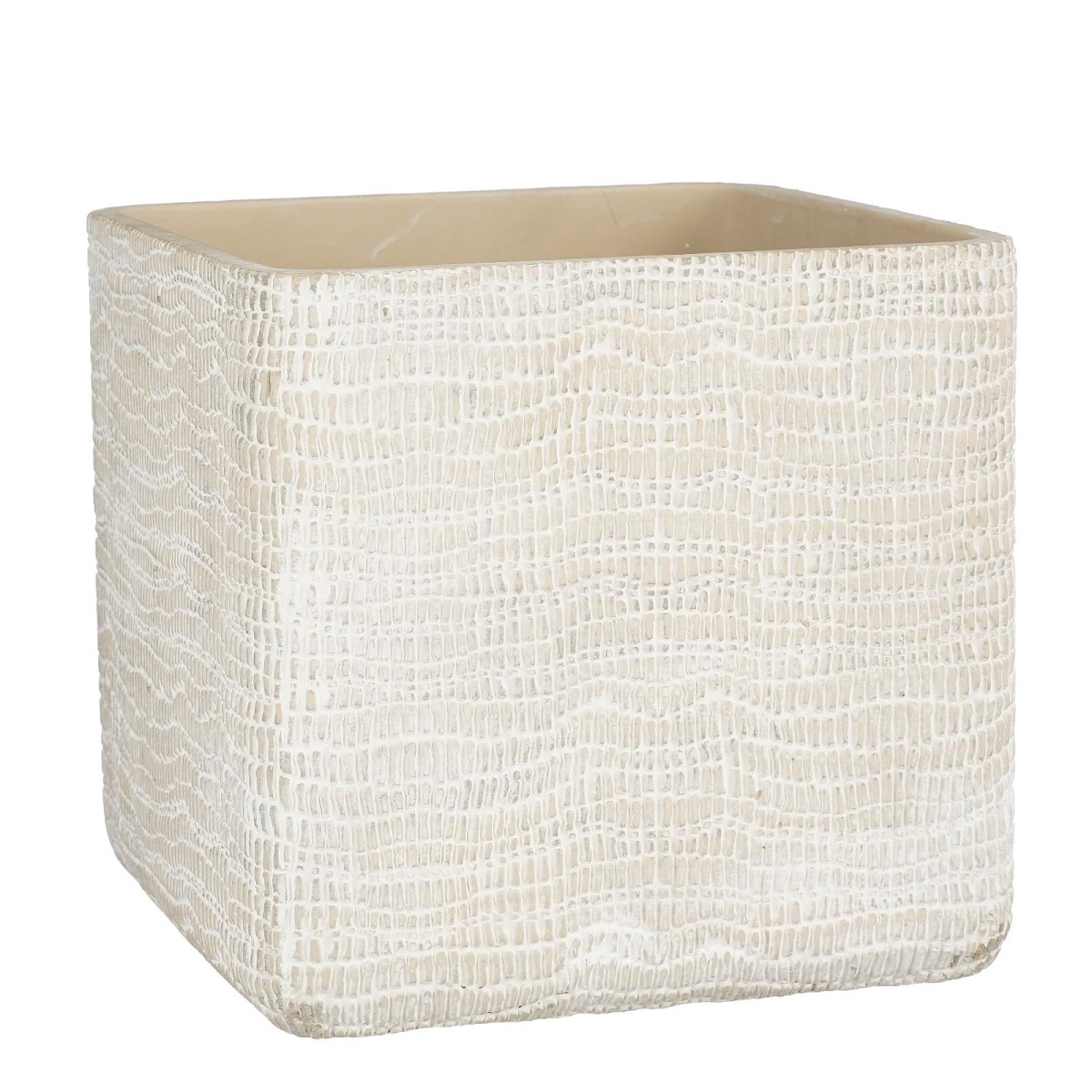 Supergreens Κασπώ Τσιμεντένιο Τετράγωνο \"Siri\" Τετράγωνο Λευκό 21.5x21.5x20.5 εκ.