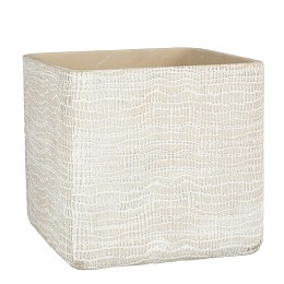 Supergreens Κασπώ Τσιμεντένιο Τετράγωνο "Siri" Τετράγωνο Λευκό 21.5x21.5x20.5 εκ.