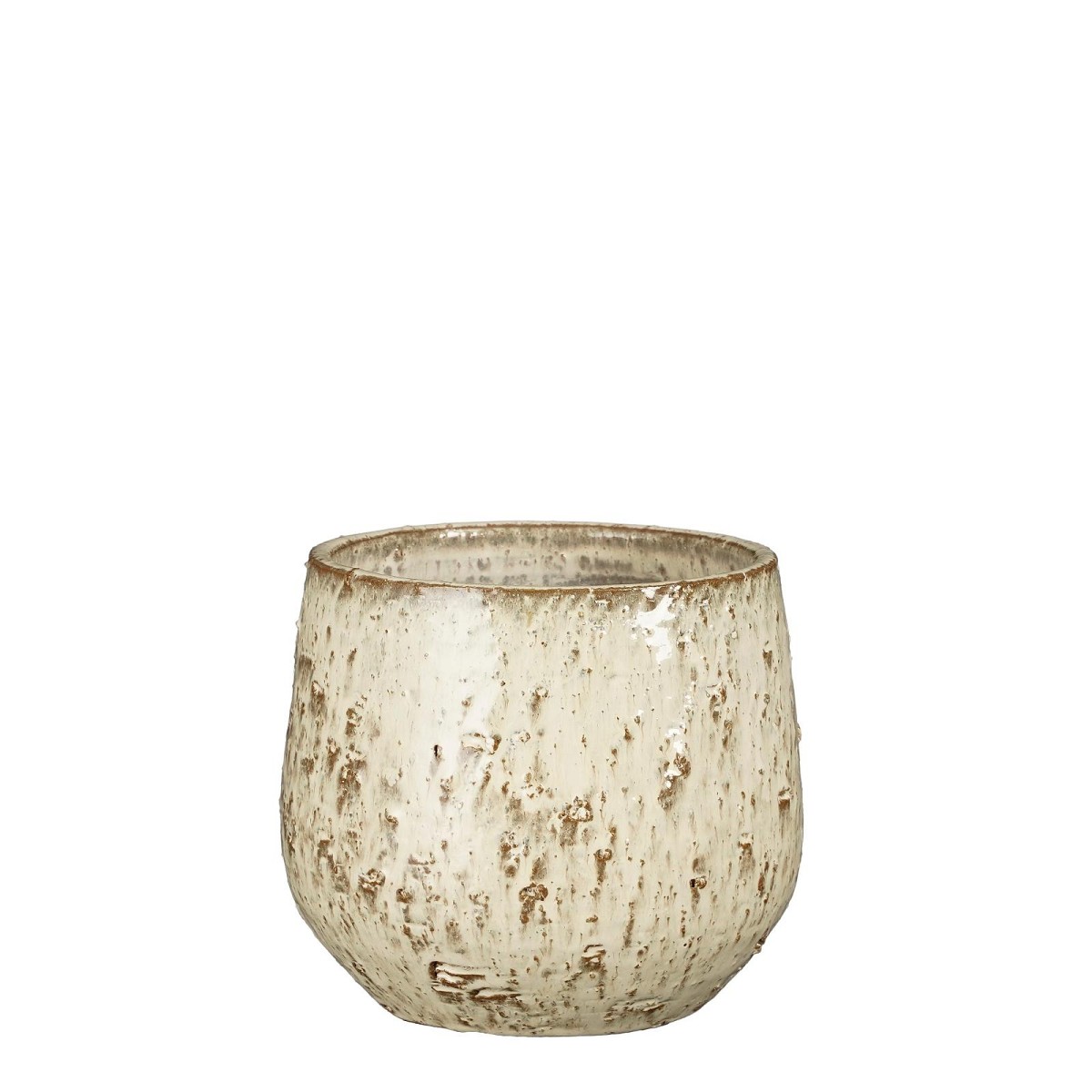 Supergreens Κασπώ Τερακότα Στρογγυλό \"Linn\" Off White 17.5x15 εκ.