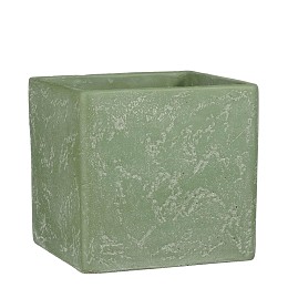 Supergreens Κασπώ Τσιμεντένιο Τετράγωνο "Jimmy"  Ανοιχτό Πράσινο 17x17x16.5 εκ.