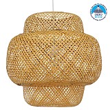 GLOBOSTAR® MALDIVES 01657 Boho Κρεμαστό Φωτιστικό Οροφής με Ντουί 1 x E27 AC 220-240V IP20 - Μπεζ - Μ56 x Π56 x Υ54cm