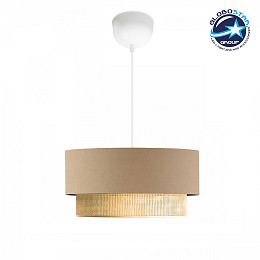 GLOBOSTAR® BIGGIE 204-0096 Μοντέρνο Κρεμαστό Φωτιστικό Οροφής με Ντουί 1 x E27 AC 220-240V IP20 - Μπεζ - Μ30 x Π30 x Υ16cm